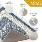 Blue Boho Dish Drying Mat for Kitchen Counter 18x24 Inch Fast Dry Drying Pad - Image 4