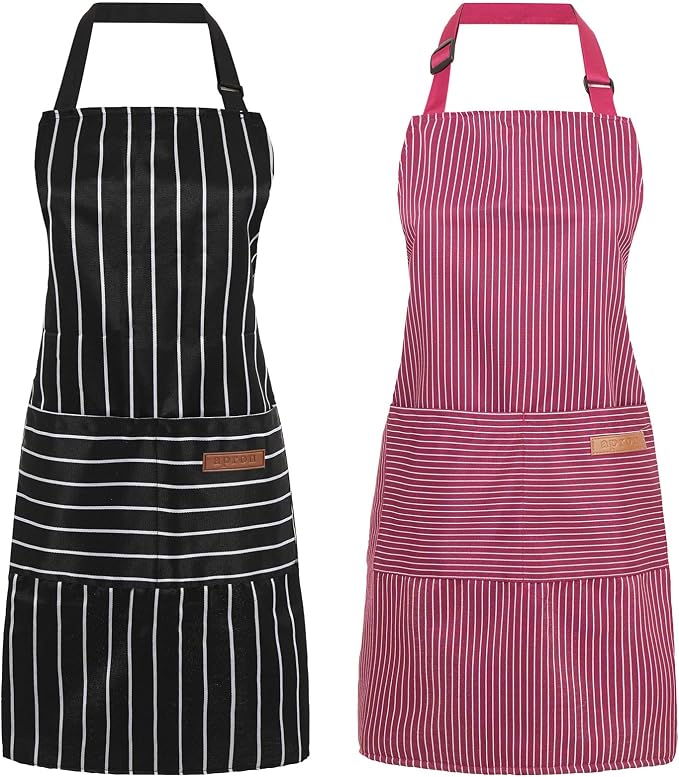 2 Pack Cooking Aprons Adjustable Bib Apron by Unknown