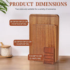 Solid Teak Wood Cutting Board Set One Piece Non Glued Large Thick Crack - Image 2