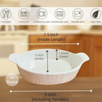TONGDAHE Oval Au Gratin Baking Dishes Set of 4 9" x 5" 19 oz Classic white - Image 2