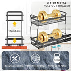 Pull Out Spice Rack Organizer for Inside Kitchen Cabinets, Heavy Duty Slide Out - Image 4