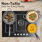 Non Stick Frying Pans with lid, 10 inch Hybrid Frying Pans Nonstick, non stick - Image 3