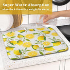 Lemon Dish Drying Mat for Kitchen Counter Spring Summer Microfiber Absorbent - Image 7