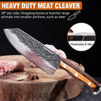 Naitesen 4PCS Hand Forged Butcher Knife and Kitchen Knife 2 in 1 Set, Heavy - Image 2