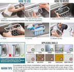 TAILI Sink Caddy with Strong Suction Cup, Sponge Holder - Image 7