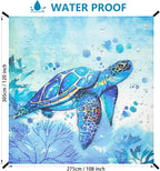 WIWIGO Beach Blanket Waterproof Sandproof Beach Mat 79" X 83"/10'x9'for 2-8 - Image 2