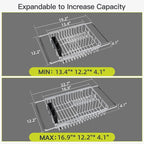 Expandable Stainless Steel Dish Drying Rack Over The Sink - Image 4