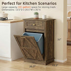 YESHOMY Tilt Out Trash Cabinet, 10 Gallon Hidden Wooden Bin Cabinets, Laundry - Image 5