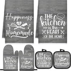 Sratte 6 Pcs Kitchen Decor Accessories Set Farmhouse Towels Pot Holders Oven by Sratte