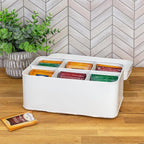 AuldHome Design Farmhouse Tea Bag Box, Vintage Retro Style Enamelware Tea - Image 4