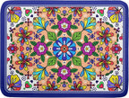 Mexican Talavera Dish Drying Mat Navy Blue Large Microfiber Dish Drain Pad by Giwawa
