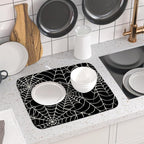 Halloween Dish Drying Mat for Kitchen Counter 16x18 Spider Web Black Holiday - Image 6