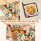 Apple Flower Oven Mitts & Potholder Set of 4 - Image 5