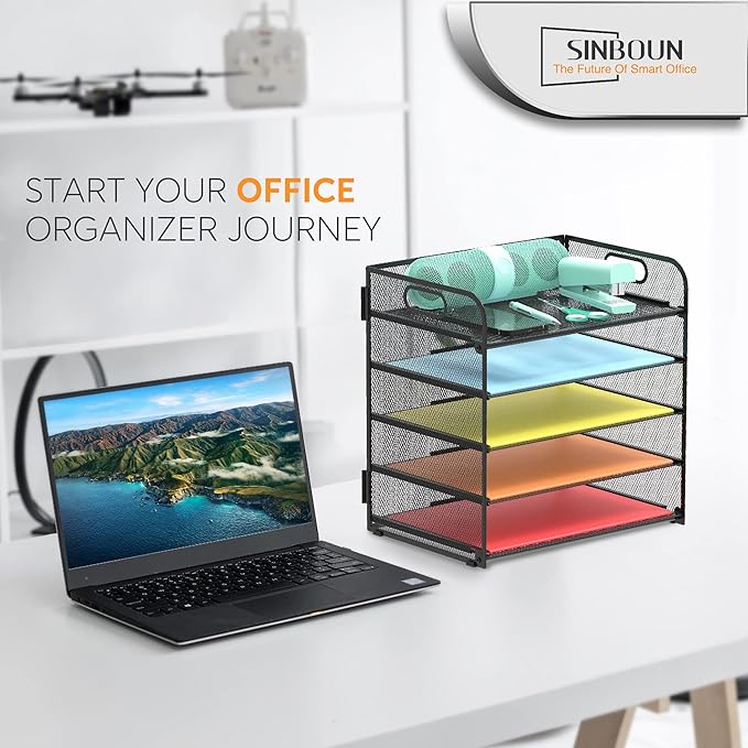 Letter Tray Paper Organizer 5-Tier Desk Organizer File Organizer Paper Holder - Image 5