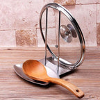 Lid and Spoon Rest Shelf, 304 Stainless Steel Pan Pot Cover Lid Rack Stand - Image 9