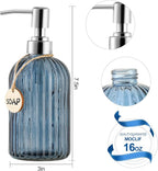 MOCLIF 16 OZ Soap Dispenser，Tempered Glass Clear Vertical Stripe - Image 2