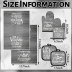 Sratte 6 Pcs Kitchen Decor Accessories Set Farmhouse Towels Pot Holders Oven - Image 4