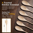 Wooden Spoons for Cooking, MORGLES 10-Inch Serving Spoons for Stirring Mixing - Image 3