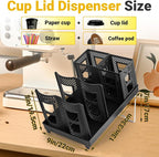 Cup and Lid Holder, Disposable Paper Cup Dispenser - Image 2
