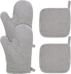 4 Pcs Oven Mitts and Pot Holders Heat Resistant Oven Mitts Sets Non Slip Oven by Unknown
