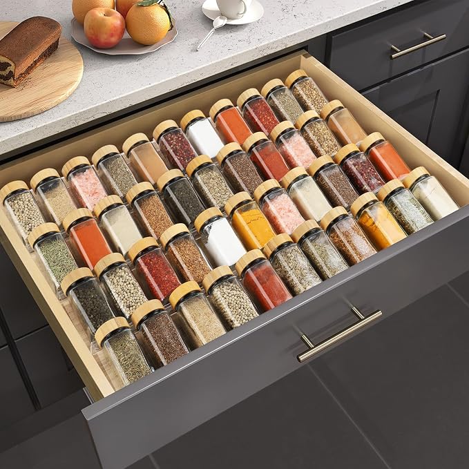Suneerplay Spice Drawer Organizer 8 Tier, Acrylic Seasoning Organizer Rack - Image 5