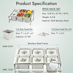 CURTA Expandable 18/8 Stainless Steel Spice Rack Set, NSF Certified, 2-Tier - Image 5