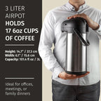 Cresimo Coffee Carafe with Pump - 102oz / 3L Airpot 12 Hours Large Hot Water - Image 3