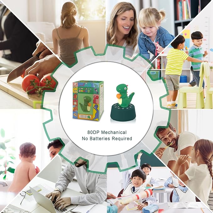 ELE DEPI 60 Minutes Mechanical Kitchen Timer, Cute Dinosaur Timer - Image 4