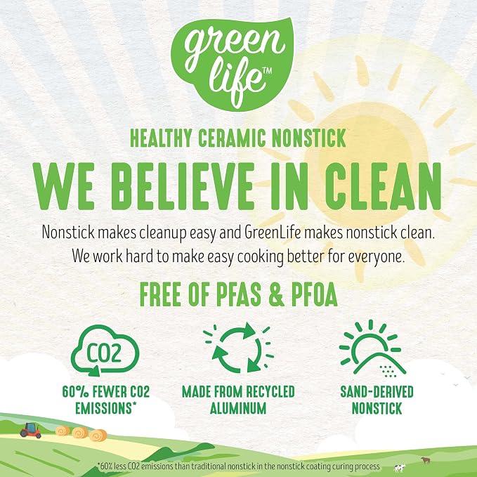 GreenLife Artisan Healthy Ceramic Nonstick, 5QT Saute Pan Jumbo Cooker - Image 3
