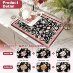 LOKHOM Floral Dish Drying Mat, Cuttable Hide Stain Drying Mat - Image 3