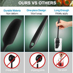 Patelai 2 Pieces Silicone Jar Spatula Long Handle Non-stick Rubber Scraper Heat - Image 3