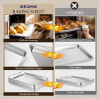 BIEAMA 6 Pack Quarter Size 13" × 10" Baking Sheet Pan Aluminum Commercial - Image 4