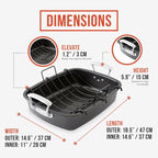 Chef Pomodoro Deluxe Large Carbon Steel Roasting Pan - Image 2