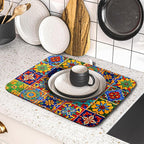 Mexican Tiles Dish Drying Mat for Kitchen Counter Absorbent Microfiber Dish - Image 5