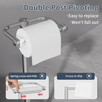 RARXTR Toilet Paper Holder Stand, Post Pivoting Design Free Standing Toilet - Image 3