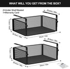 AmonHouseware 2Pack Under Shelf Basket Organizer, Adjustable Hanging Holder - Image 6