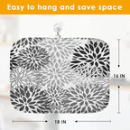 Sanwarm Absorbent Dish Drying Mat, Vintage Spring Leaf Gray Floral Flower - Image 2
