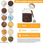 Large Glass Coffee Jars with Spoons 60 oz /1800ml, Round Storage Canister with - Image 3