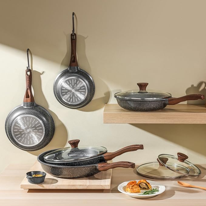 SENSARTE Nonstick Frying Pan Skillets, Swiss Granite Coating Omelette Pans - Image 8