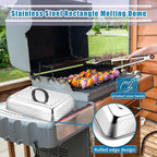 HaSteeL Rectangular Basting Cover, Stainless Steel Cheese Melting Dome Steaming - Image 4