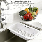 Over the Sink Colander Strainer Basket, Extendable Colander and Strainer - Image 3