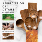 Wooden Spoons for Cooking, Nonstick Cooking Utensil Set - Image 4