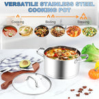 Homikit 5 Quart Stock Pot, Stainless Steel Soup Cooking Pot - Image 6