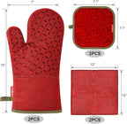 KEGOUU Oven Mitts and Pot Holders 6pcs Set, Kitchen Oven Glove High Heat - Image 2