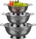 Bokon 3 Pcs Stainless Steel Colander Set Colander Bowl and Sieves 1/3/5 Quart by Bokon