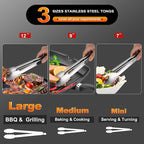 Anaeat Stainless Steel Locking Tong Set of 3 - Image 6