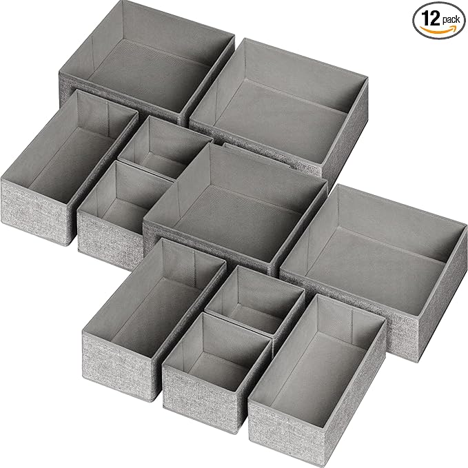 12 Pack Drawer Organizers for Clothing, Foldable Clothes Storage Box Closet by Criusia