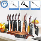 XYJ Authentic Since 1986, Knife Block Set, High Carbon Steel Forged Blades - Image 7
