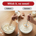 Li&Zhao Semi Automatic Whisk-2-Pack Stainless Steel Hand Push Rotary Egg Whisk - Image 3