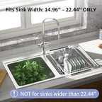 JAQ Over Sink Dish Drying Rack, Expandable 14.96"–22.44" Adjustable Dish Rack - Image 2